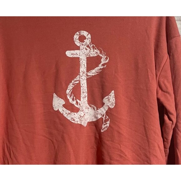 C&C California Faded Rose Vintage Anchor Sweatshirt Womens Large Cotton Rayon - Picture 3 of 9